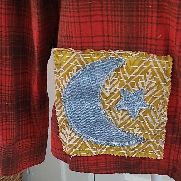 Handmade Vintage Upcycled Kantha & Flannel Shacket - The Beatles - Picture 3 of 6